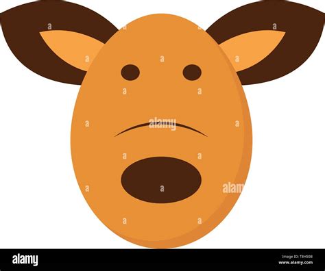 A baby dog in brown colour with big dark nose , vector, color drawing or illustration Stock ...
