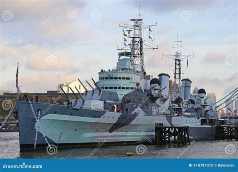 HMS Belfast Museum Ship editorial photography. Image of famous - 118787072