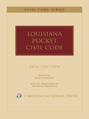 Louisiana Pocket Civil Code by Alain Levasseur · OverDrive: Free ebooks, audiobooks & movies ...