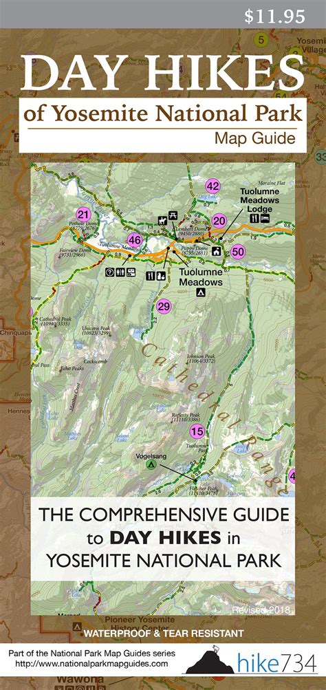 Day Hikes of Yosemite National Park Map Guide | Yosemite national park ...