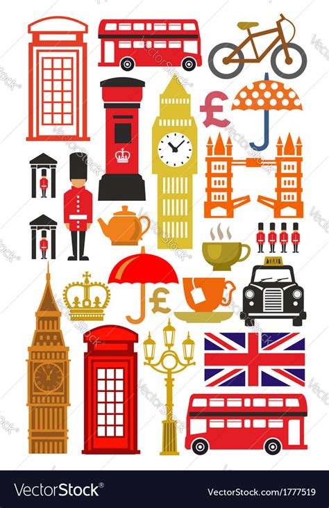 Uk icon set Royalty Free Vector Image - VectorStock