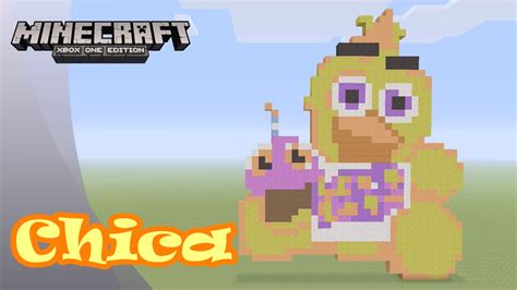 Minecraft: Pixel Art Tutorial and Showcase: Chica from Five Nights at Freddy's (FNAF) - YouTube