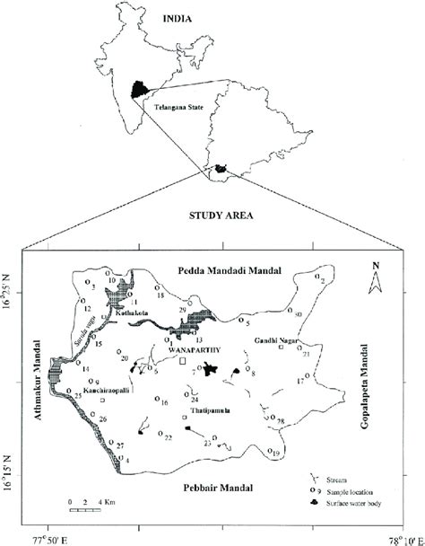 Location of the study area in Wanaparthy district, Telangana State. | Download Scientific Diagram