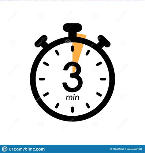 Three Minutes Stopwatch Icon, Timer Symbol, Cooking Time, Cosmetic or Chemical Application Time ...