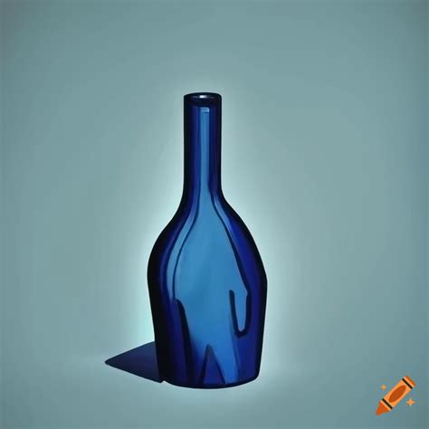 Roy lichtenstein-inspired still life of blue bottles on Craiyon