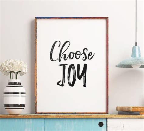 Choose Joy Printable Art, Choose Joy Wall Art, Inspirational Quote ...