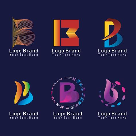 simple B logo with various models and colors 6660747 Vector Art at Vecteezy