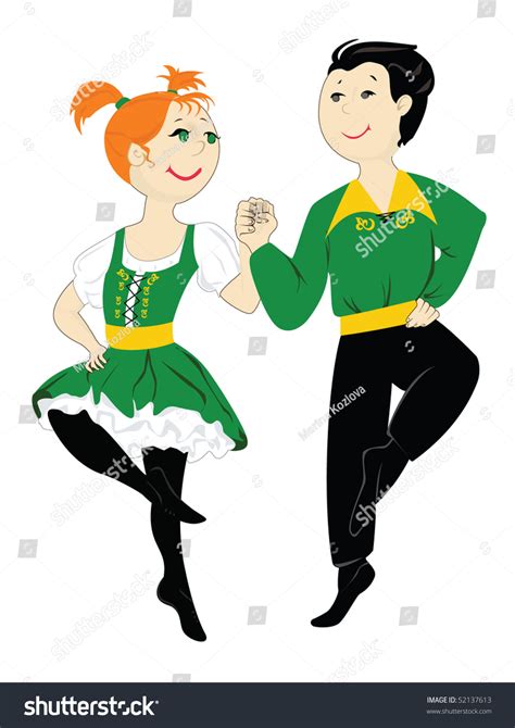 Irish Dancers Children Dancing Irish Folk: vector de stock (libre de ...