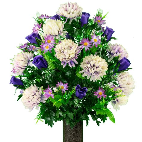 Sympathy Silks Artificial Cemetery Flowers – Realistic - Outdoor Grave ...