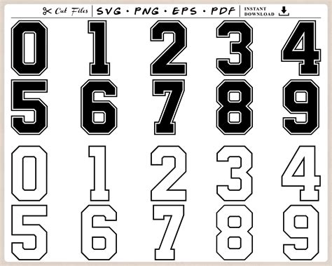 Sports Jersey Font Numbers Svg | canoeracing.org.uk