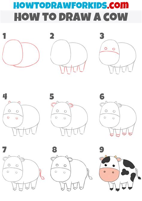 How To Draw A Baby Cow Step By Step