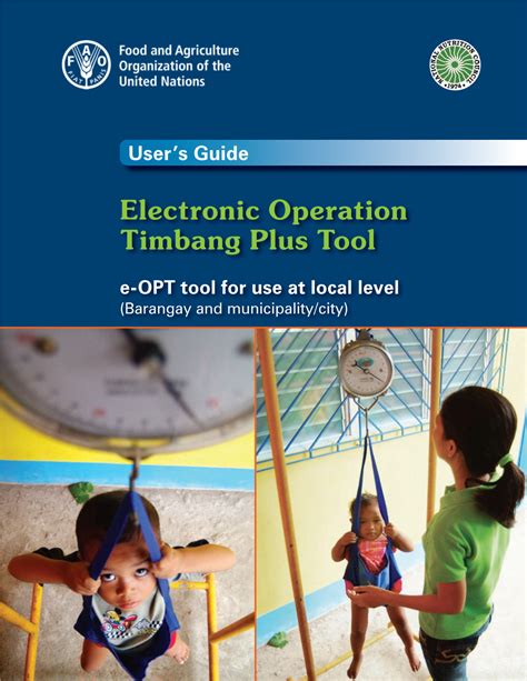 Electronic Operation Timbang Plus Tool E-OPT Tool for Use at Local Level (Barangay and ...