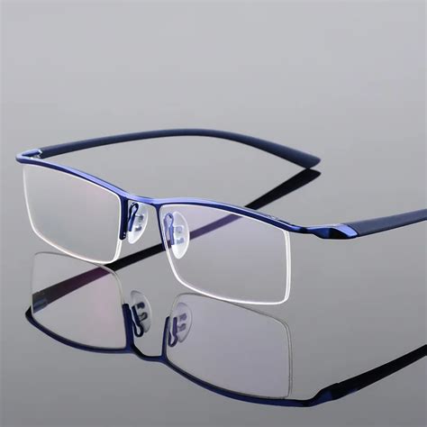 Browline Half Rim Metal Glasses Frame for Men Eyeglasses Fashion Cool ...