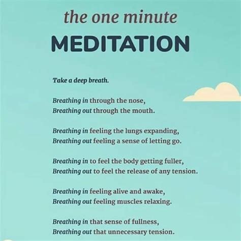 1 minute meditation... #oneminutemeditation #breathe #relax | Meditation scripts, Breathing ...