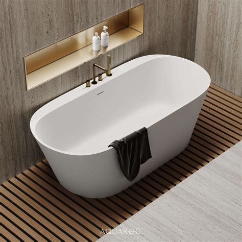 Invictus Stone Resin Back To Wall Freestanding Bath 1700 | Aquaroc