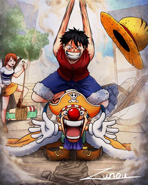 [OC] Luffy vs Buggy D Clown fanart (IG @zunou.art ) : r/OnePiece