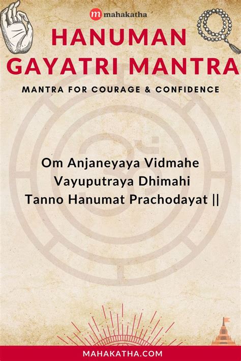 Hanuman Gayatri Mantra - Lyrics, Meaning, Benefits, Download | Gayatri mantra, Mantra quotes ...