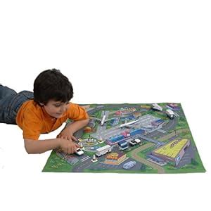 Amazon.com: Airport Playset w/ airplane, bus, and more - 14 piece: Toys ...