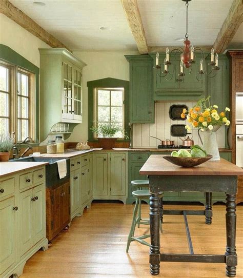 Rustic Kitchen Cabinets | Green kitchen cabinets, Kitchen design, New kitchen cabinets