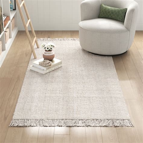 Langley Street Karmine Handmade Farmhouse Chunky Jute Area Rug in Off-White & Reviews | Wayfair