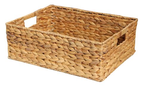 Water Hyacinth Rectangular Shallow Storage Basket Tray | Wicker baskets storage, Storage baskets ...