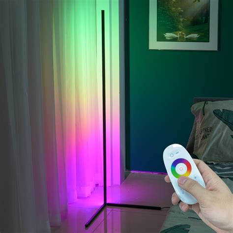 Buy Wisfor LED Corner Floor Lamp, RGB Light Modern Floor Lamp with Remote Control 1.4M Tall ...