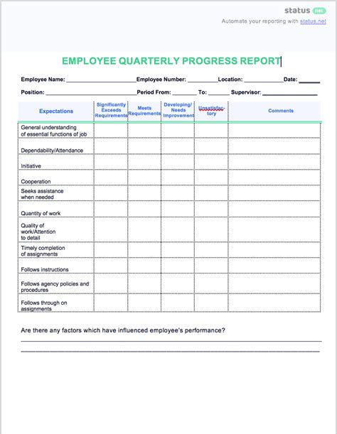 Staff Progress Report Template - Tisnyi.com