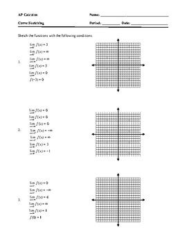 Curve Sketching Worksheets (2 versions) with Keys | TPT