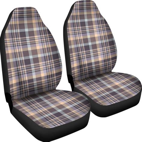 Beige Brown Plaid Car Seat Covers Pair 2 Front Seat Covers - Etsy