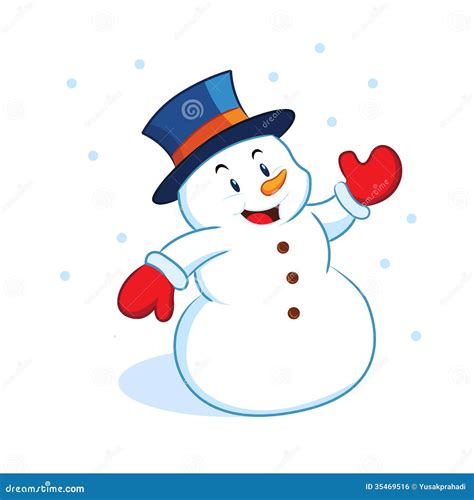 Happy Cartoon Snowman Royalty Free Stock Image - Image: 35469516