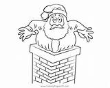 Santa Stuck In Chimney Coloring Page For Kids  Free Claus sketch template