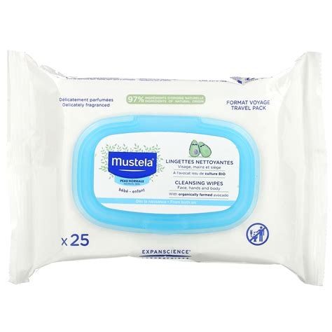 Mustela, Baby, Cleansing Wipes with Avocado, 25 Wipes - iHerb