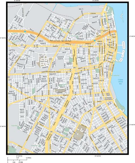 Corpus Christi Map with Local Streets in Adobe Illustrator vector ...