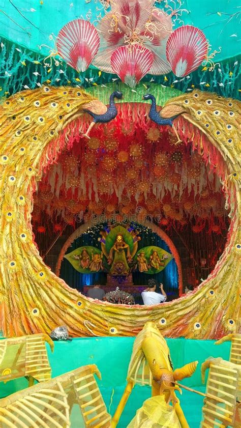 Durga Puja Pandal with Unique Theme Stock Image - Image of unique ...