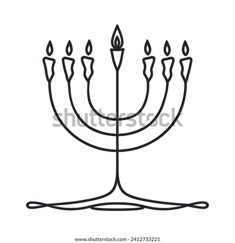 Menorah Continuous One Line Drawing Traditional Stock Vector (Royalty ...