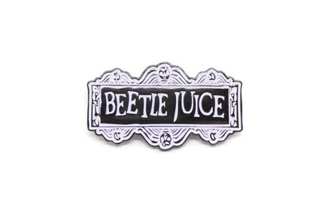 Beetlejuice Black and White Logo Enamel Pin | Etsy