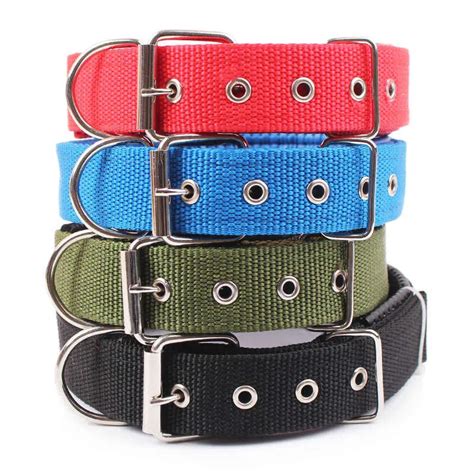 PU Leather Padded Dog Collar Nylon Foam Soft Adjustable Pet Cat Durable ...