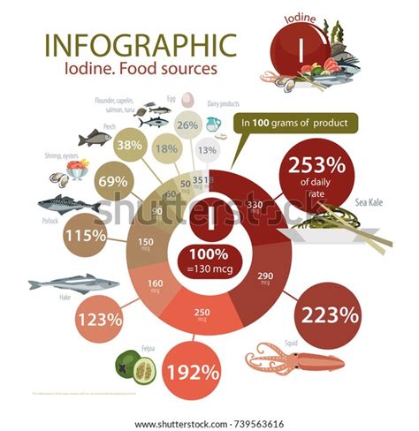 Infographics Iodine Food Sources Food Maximum Stock Vector (Royalty ...