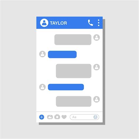 Шаблон чата векторного мессенджера Рамка приложения для социальных ...