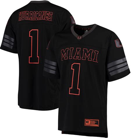 Colosseum #01 Miami Hurricanes Black Blackout Football Jersey