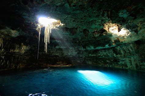 nature, Landscape, Cenotes, Mexico, Sun Rays, Lake, Water, Erosion ...