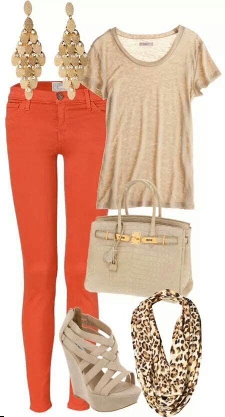 46 best Coral/Orange jeans outfit ideas images on Pinterest | Feminine ...