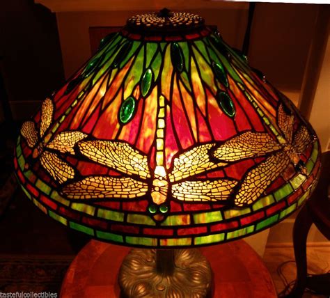 Tiffany Reproduction Stained Glass Lamp Shade 20" Dragonfly Odyssey Pattern #TiffanyStainedGlass ...