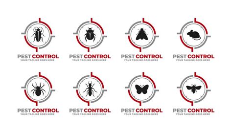 Premium Vector | Pest control logo set