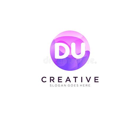 DU Initial Logo with Colorful Circle Template Vector Stock Vector - Illustration of abstract ...