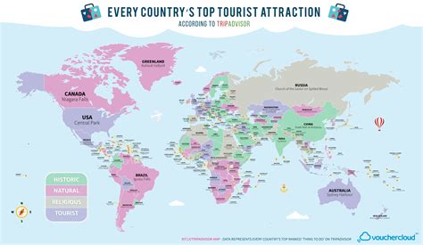 This Map Shows Every Country's Most Popular Tourist Attraction. - The Language Nerds