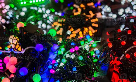 Colorful Christmas lights and party lights 14843294 Stock Photo at Vecteezy