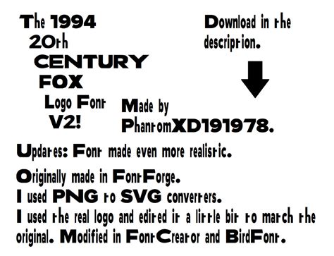 The 1994 20th Century Fox Logo Font V2! by PhantomXD191978 on DeviantArt