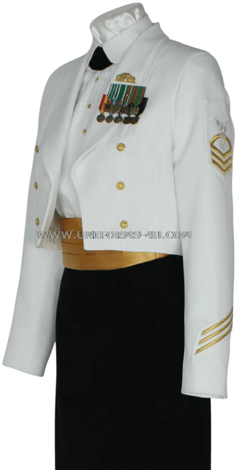 U.S. COAST GUARD FEMALE ENLISTED DINNER DRESS WHITE JACKET UNIFORM