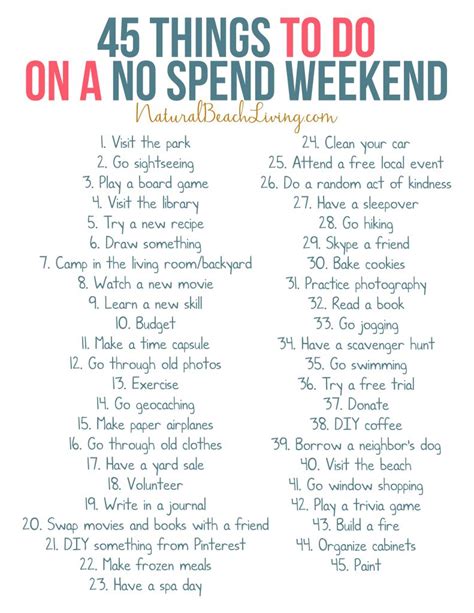 50 No Spend Weekend Activities that Everyone Loves - Natural Beach Living